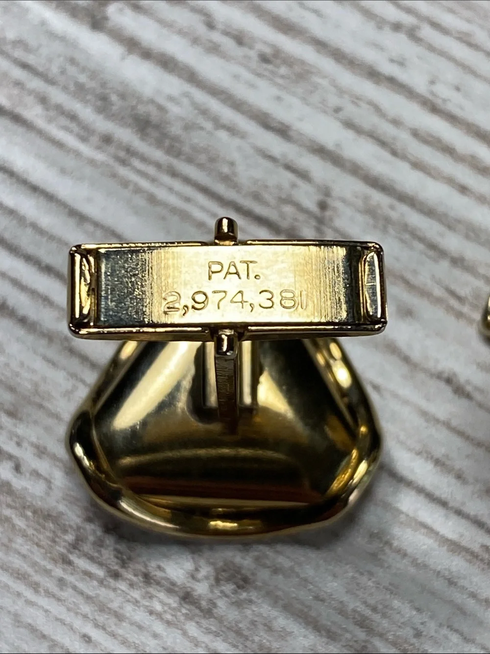 Vintage Gold Tone Amber Lucite Cufflinks Mid Century Modern Retro Mens Jewelry